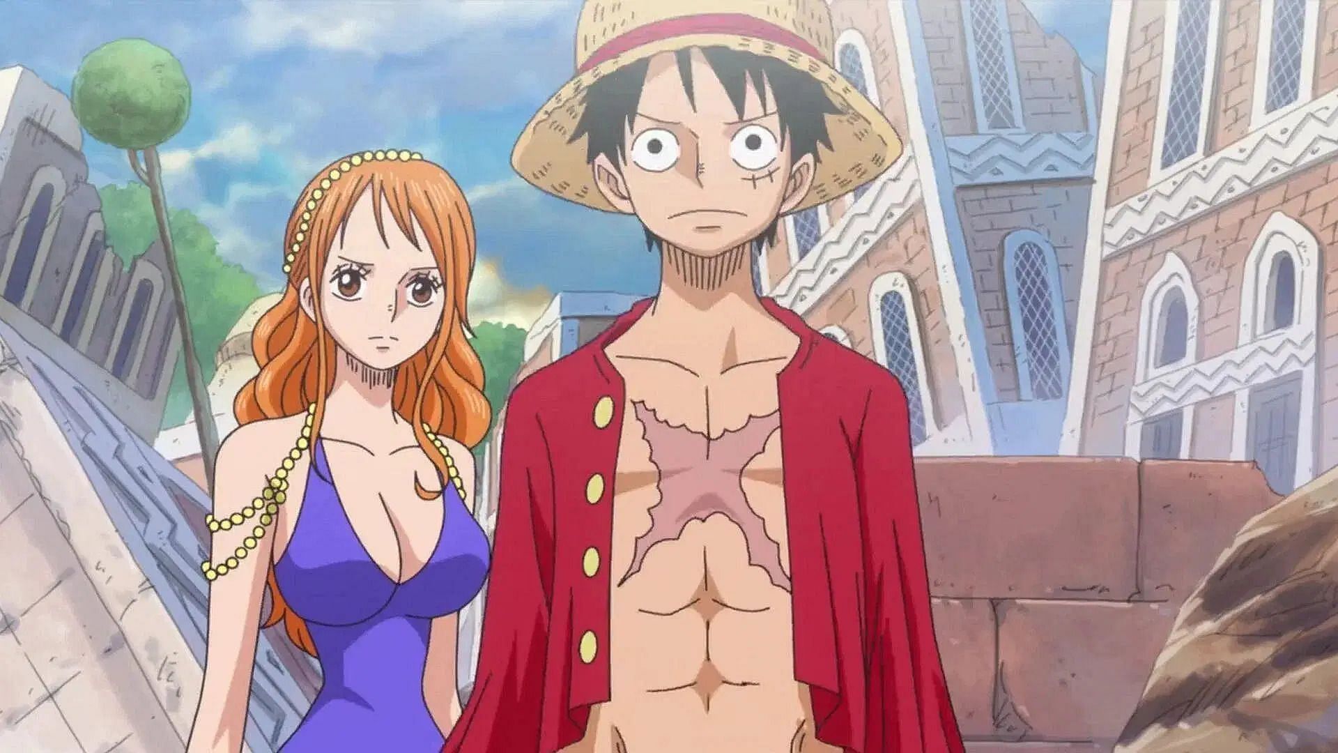 Nami and Luffy as seen in one of the movies (Image via Toei Animation).